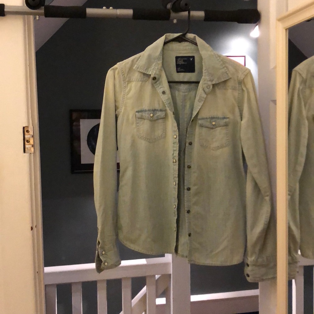 Light denim snap front shirt from American Eagle